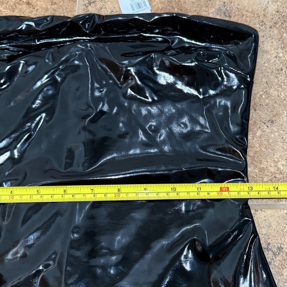 ‼️SOLD‼️NWT Naked Wardrobe Vinyl Mini Tube Dress Medium M Black Date Sexy - Picture 7 of 13